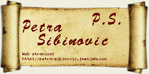 Petra Sibinović vizit kartica